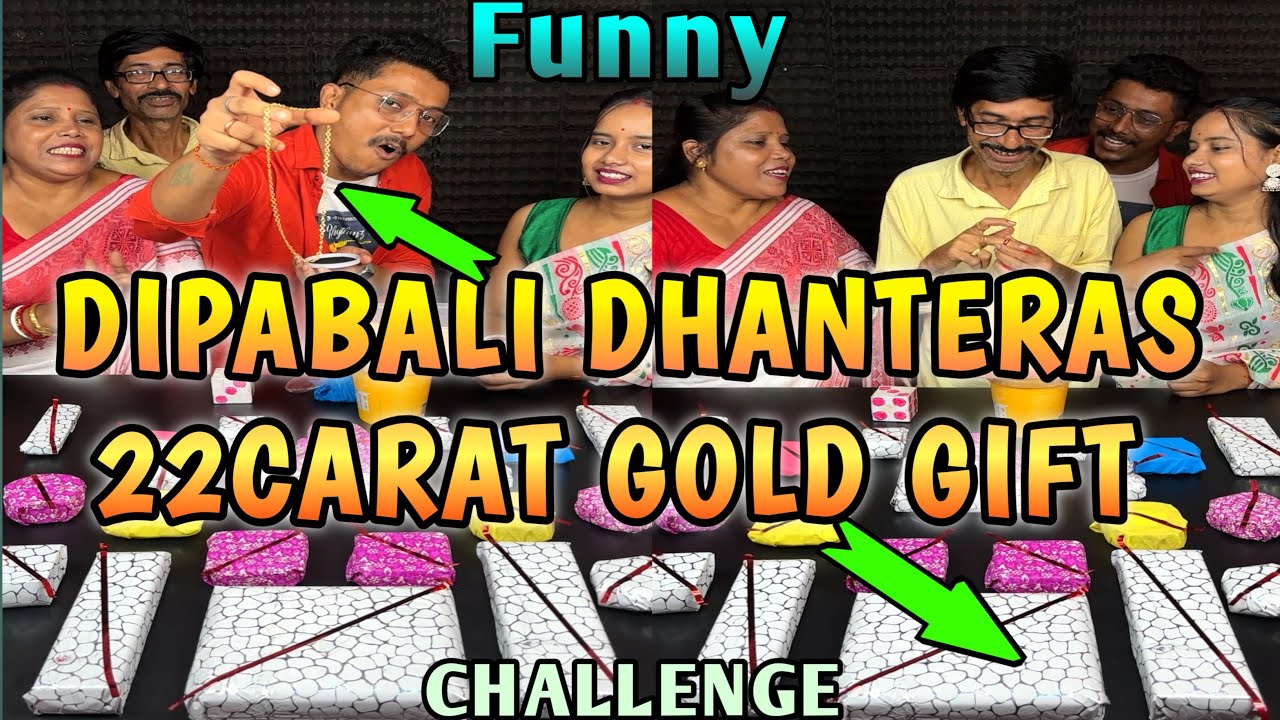 Dipabali Dhanteras Special 22Carat Gold Gift Loot Funny Challenge With Family