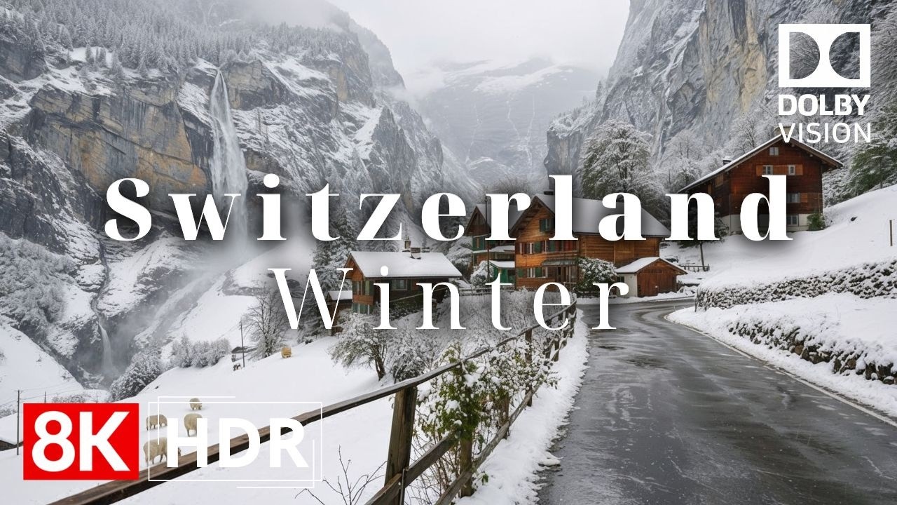 Switzerland Winter in 8K ULTRA HD HDR   Heaven of Earth (60 FPS)
