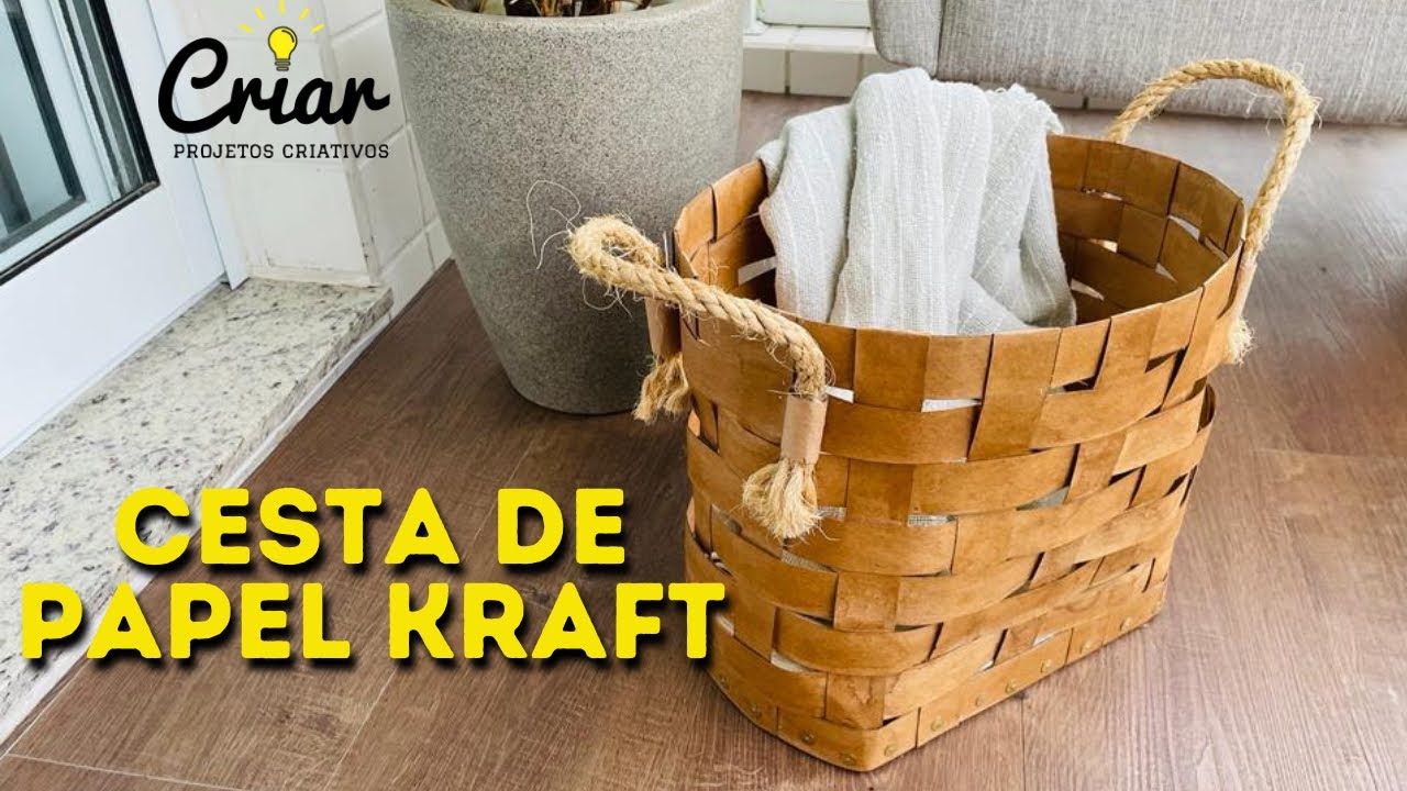 COMO FAZER CESTA DE PAPEL KRAFT| Faça Você Mesmo |  Diy | Decoração Boho | Boho Decor