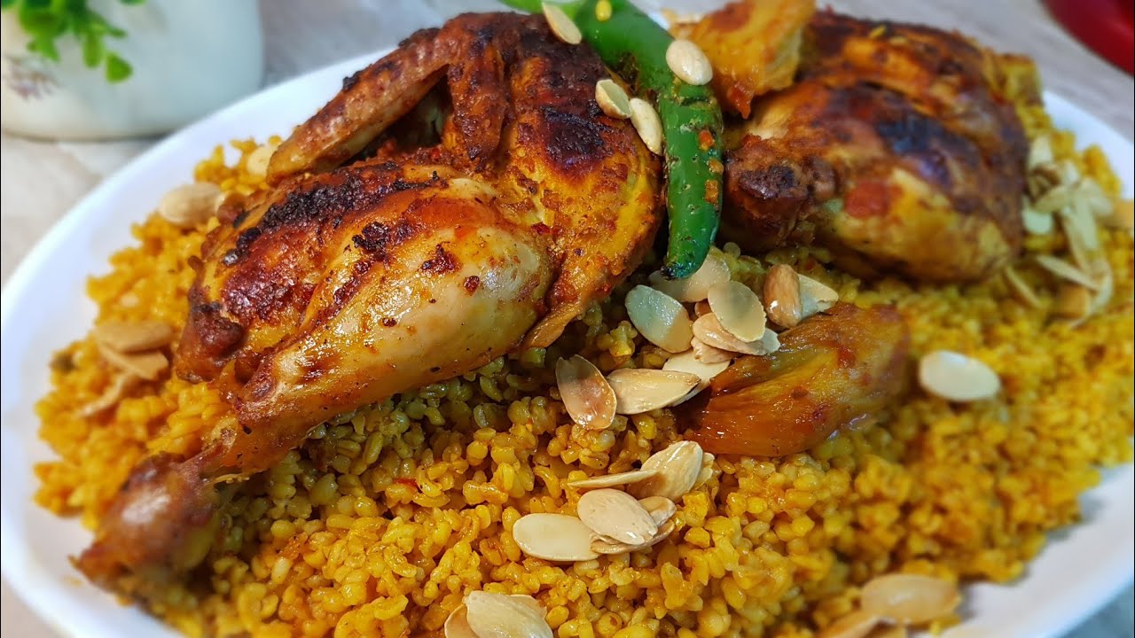 برغل تركي بالدجاج المدخن  Turkish Smoked Bulgur  pilaf with chicken