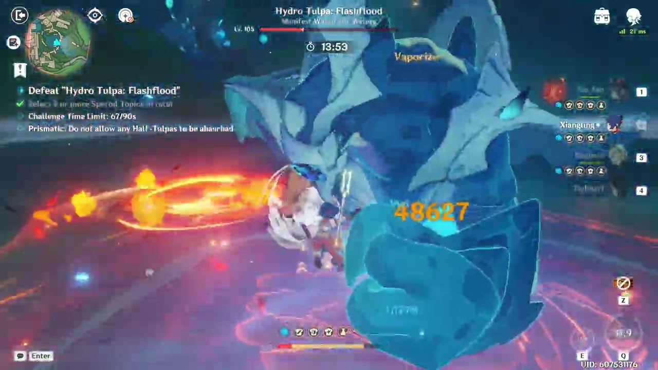 On the Trail of Behemoths Day 3 Fearless, C0 R1 Hutao Prismatic Clear no Nahida