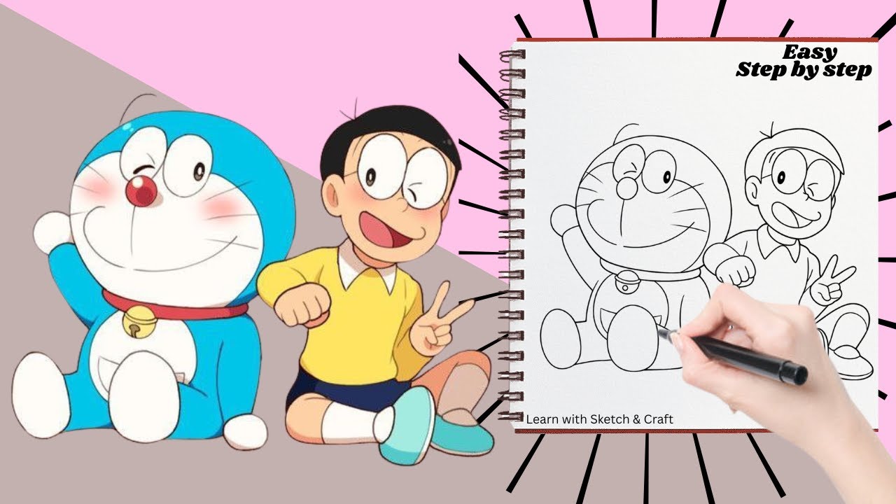 How to Draw Doraemon and Nobita ✏️ | Cute Cartoon Drawing Tutorial
