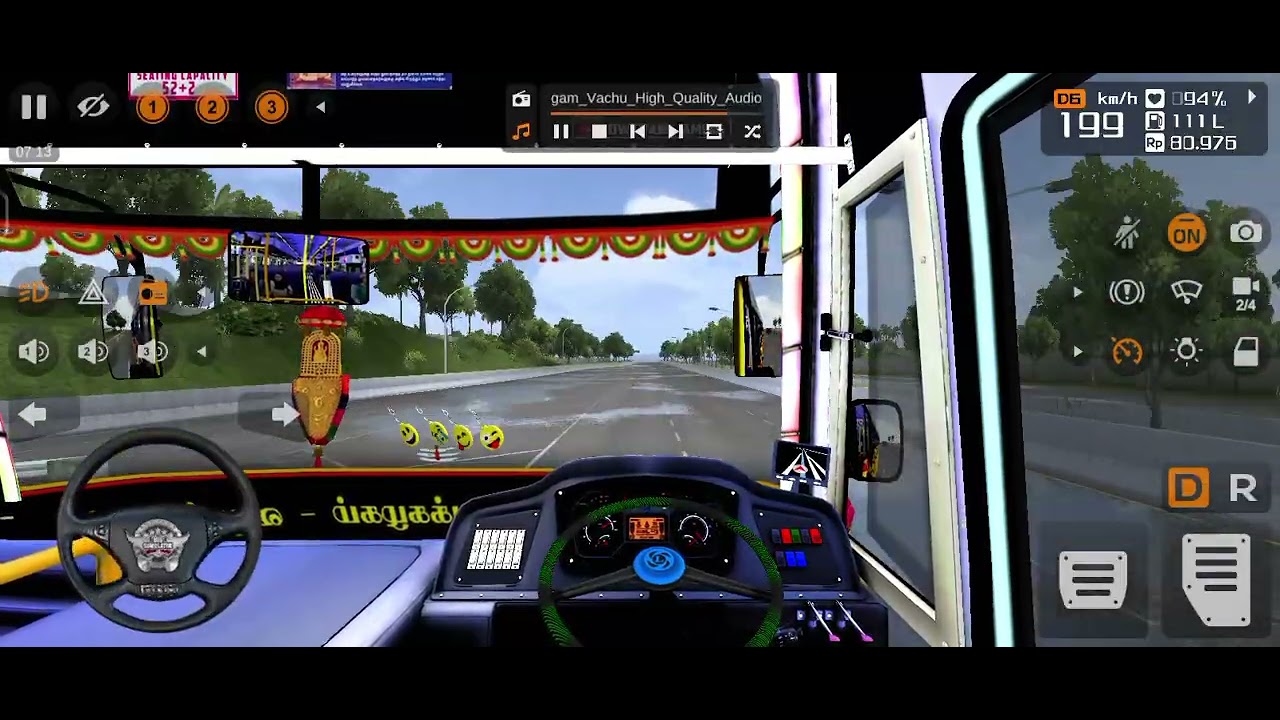 Tamilnadu Government bus game/melody songs play/ Bus simulator indonesia mod