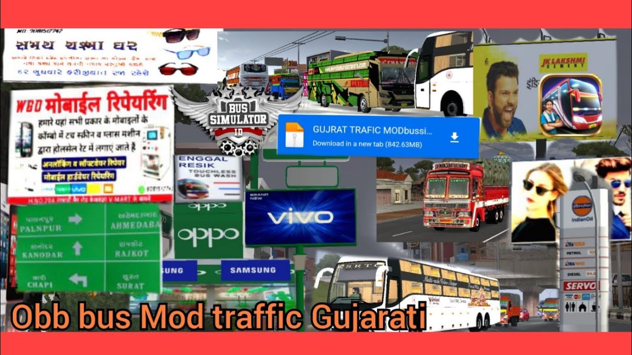 new Gujarat traffic mod download  Karen bro bus Simulator lndonesia.