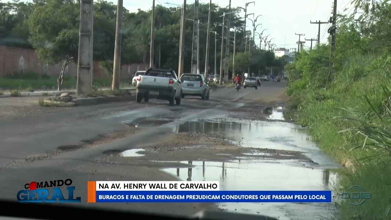 Buracos e falta de drenagem prejudicam condutores que passam pela Henry Wall de Carvalho 16 03 2026