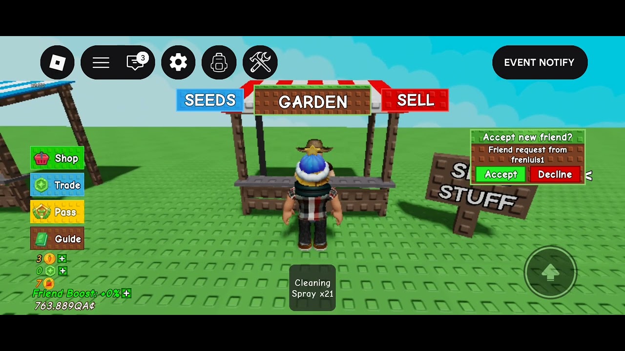 Asiendo misiones en grow a garden:)