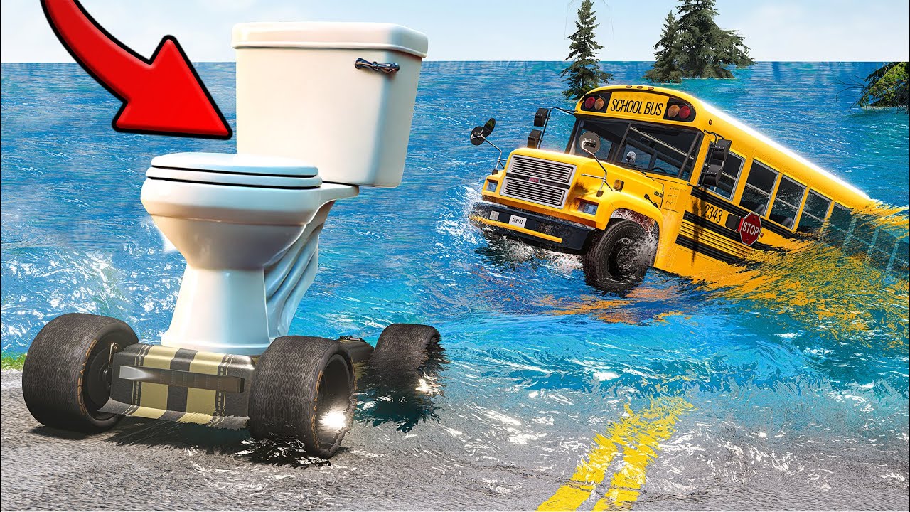 ❄️ UCIEKAM TOALETĄ OD POWODZI!? | BeamNG Drive |