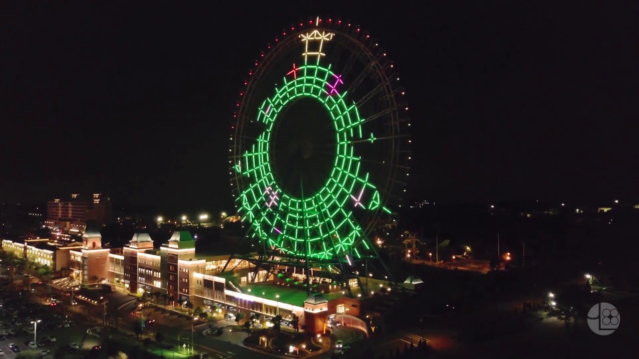 台中．麗寶樂園【天空之夢摩天輪．聖誕燈光秀】空拍