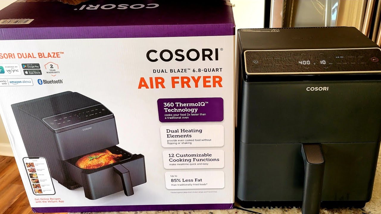 COSORI Dual Blaze Air Fryer 12-in-1 6.8-Quart Wifi Technology AirFryer Top & Bottom heat Unboxing