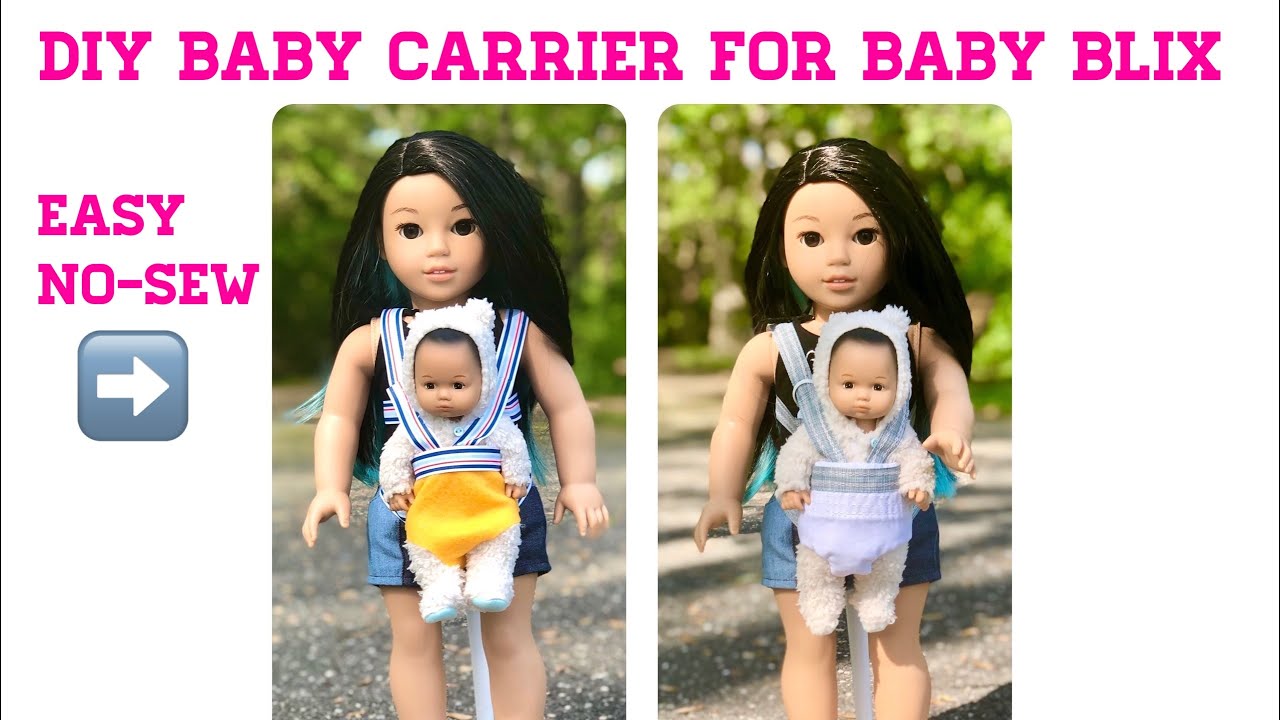DIY Craft Tutorial How to Make Mini Baby Carrier AG American Girl Easy No-Sew /Sew Free Pattern