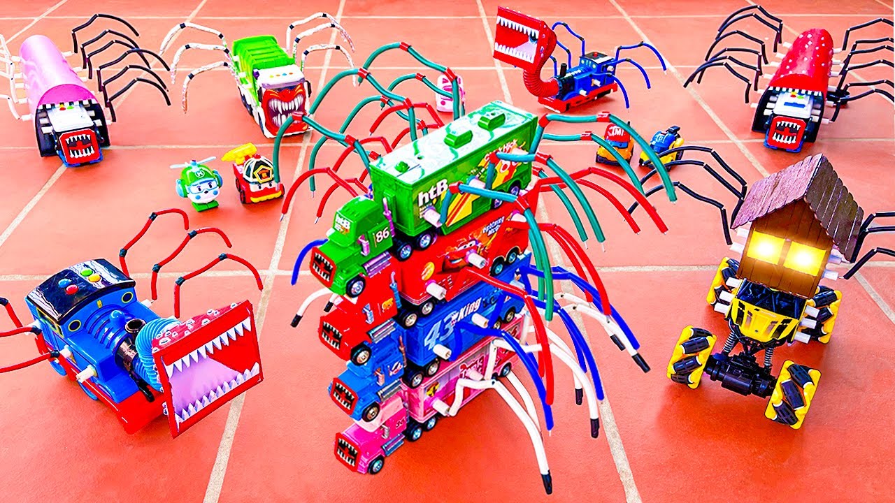 Upgrade EVOLUTION OF MACK TRUCK SPIDER Vs Crazy Lightning McQueen, Siren Head, School Bus Eater