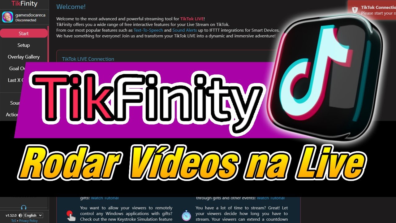 TIKFINITY - Como RODAR VÍDEOS na sua LIVE e Fazer Clipes Profissionais com TIKTOK LIVE STUDIO