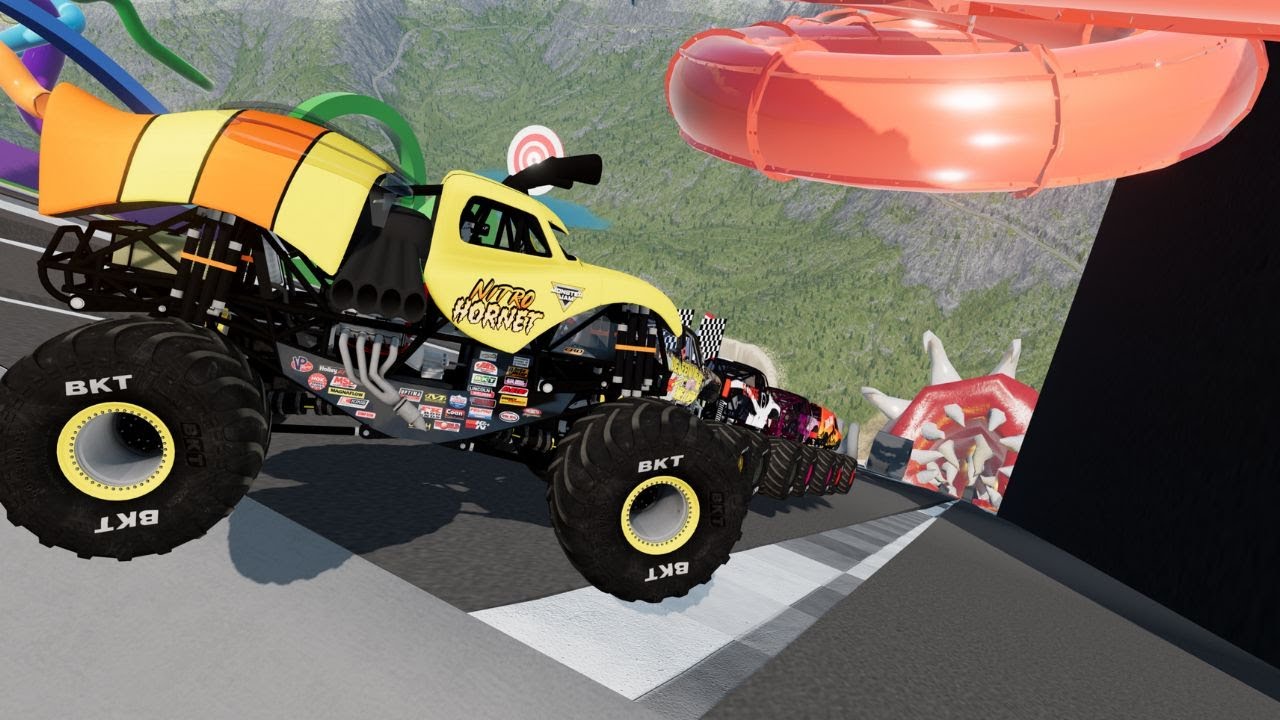 Epic High Speed Monster Truck Jumps & Crashes #68 BeamNG.Drive