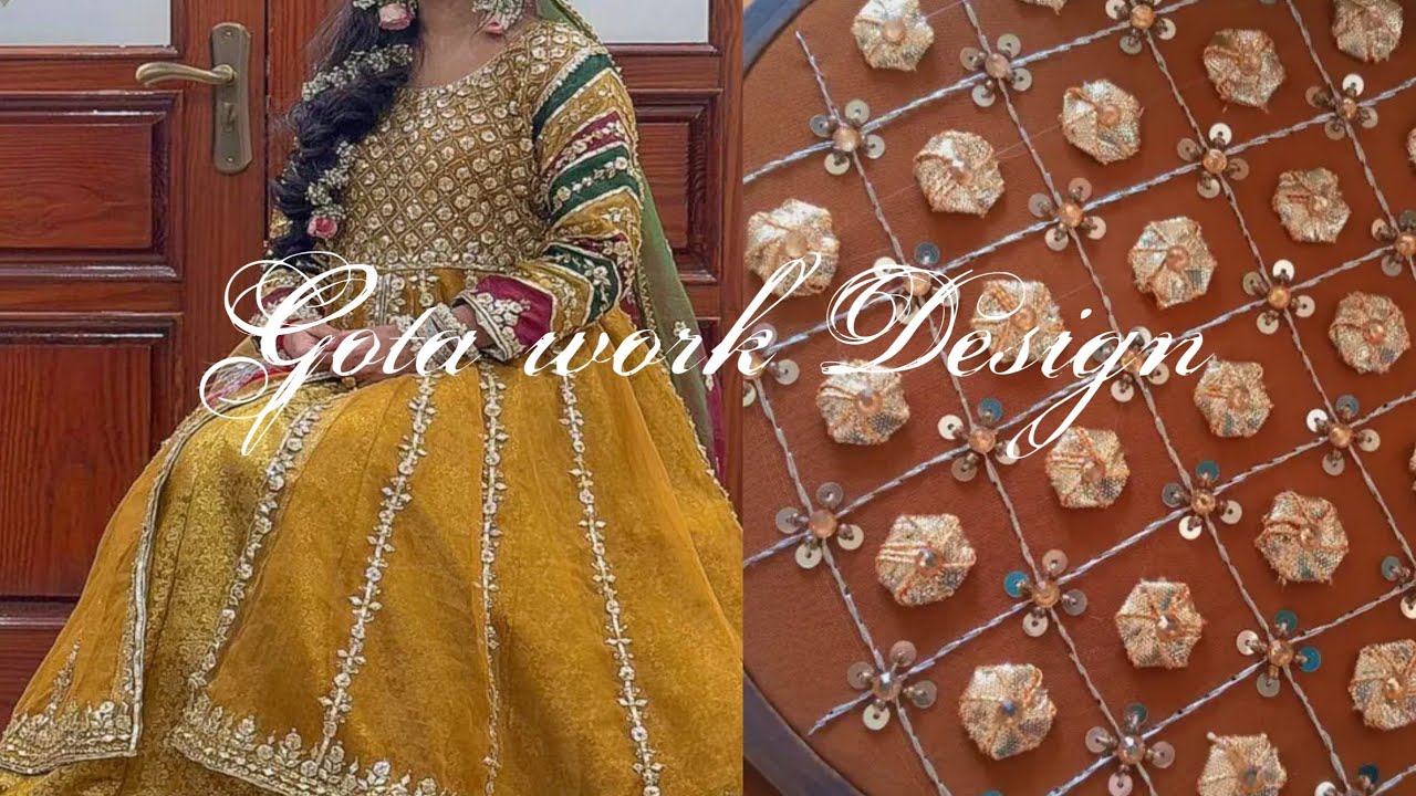 Bridal  Mehandi outfit ✨Gota work Design ✨✨#bridal#gotawork#diy#handembroidery#Aesthete zaib