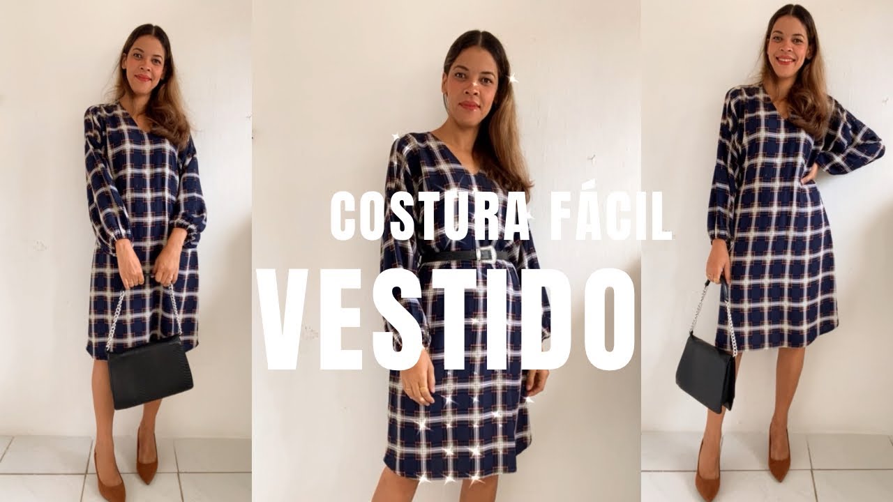 DIY| PARA INICIANTES VESTIDO  COM MANGA LONGA