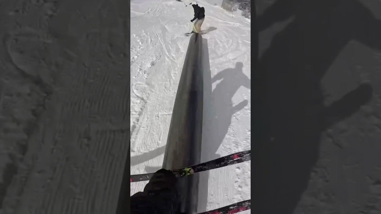 Both POV&rsquo;s 🤩 #parkcity #ski #parkskiing #pov #skiing
