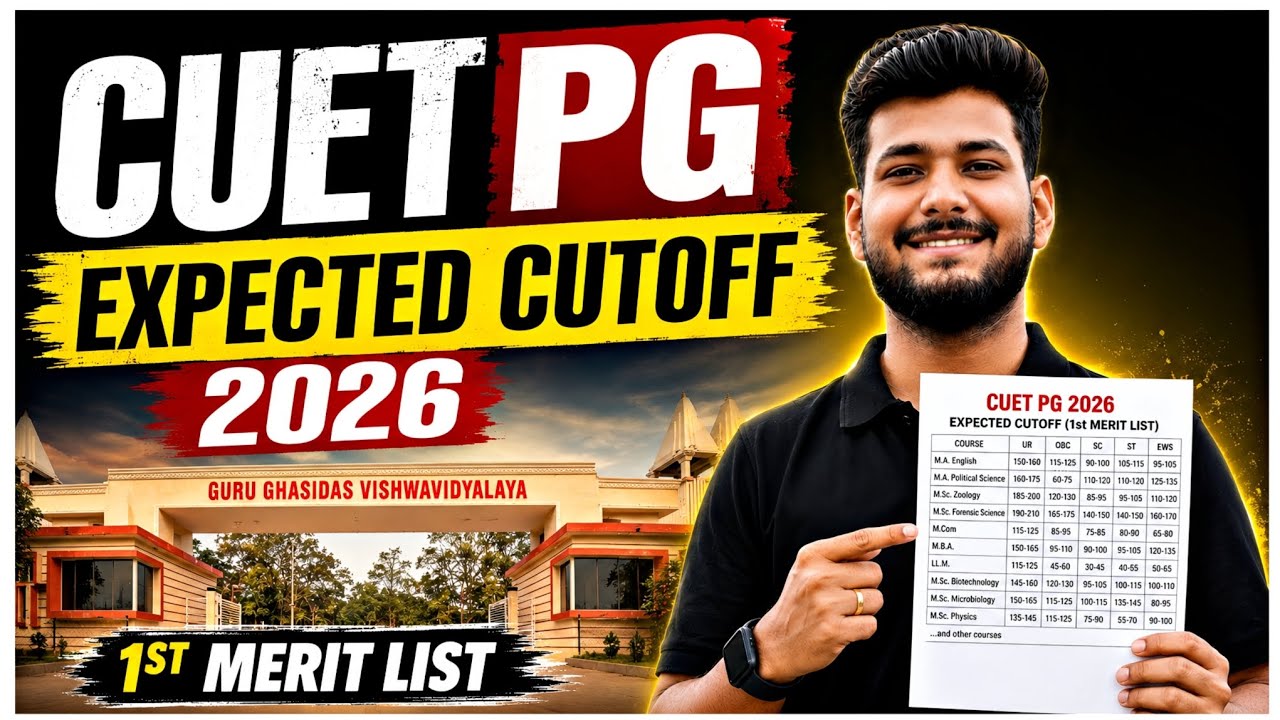 GGU CUET PG 2026 Expected Cutoff 🔥 | 1st Merit List Category Wise