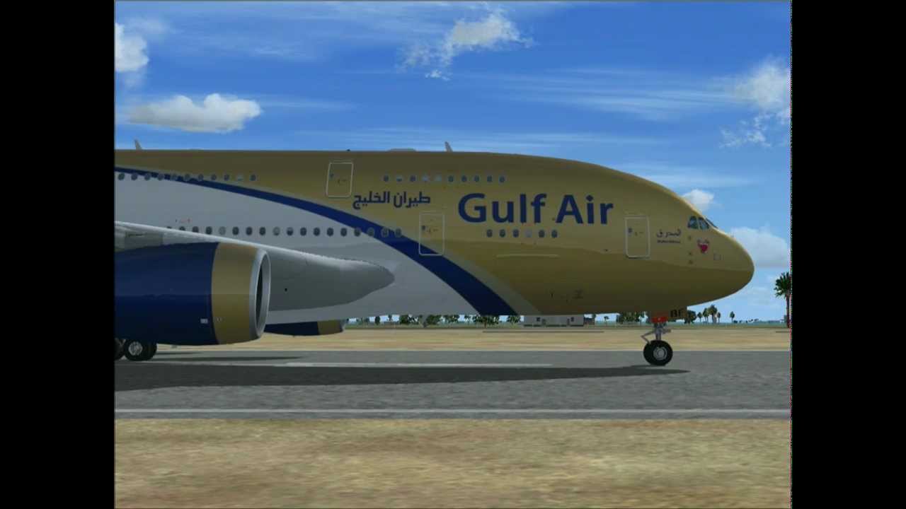 Flight Simulator FSX : A380-800 Gulf Air_last livery (fictional airplane)