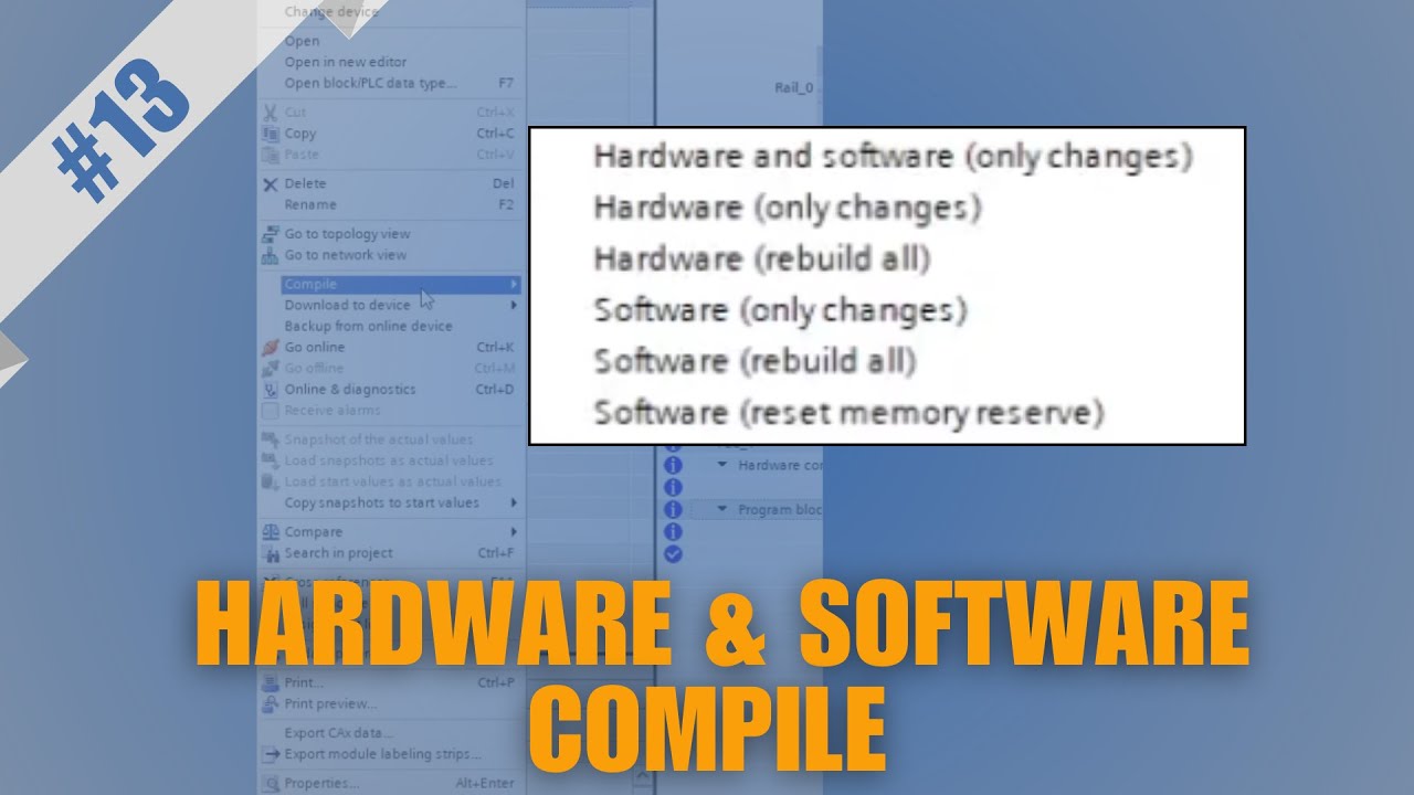 Compilar hardware e software no TIA Portal