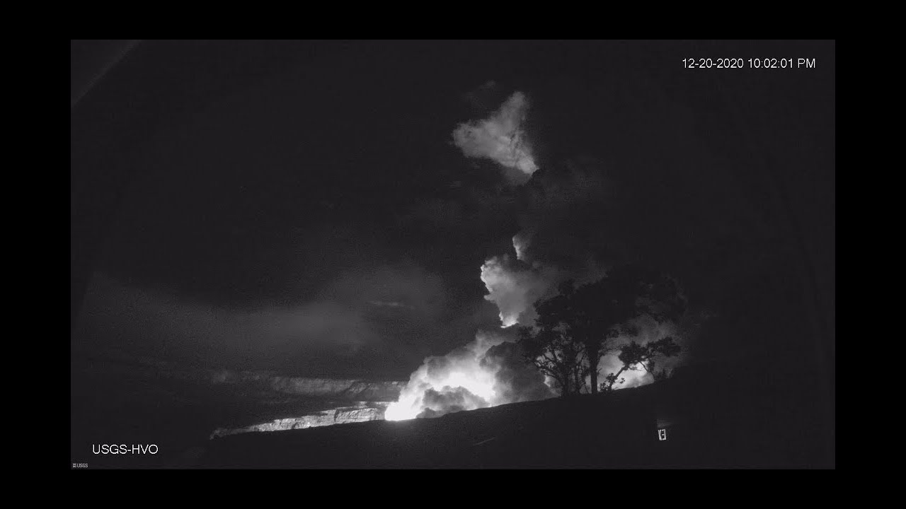 Lava Returns to Halema'uma'u: Timelapse Captures, December 20-21, 2020