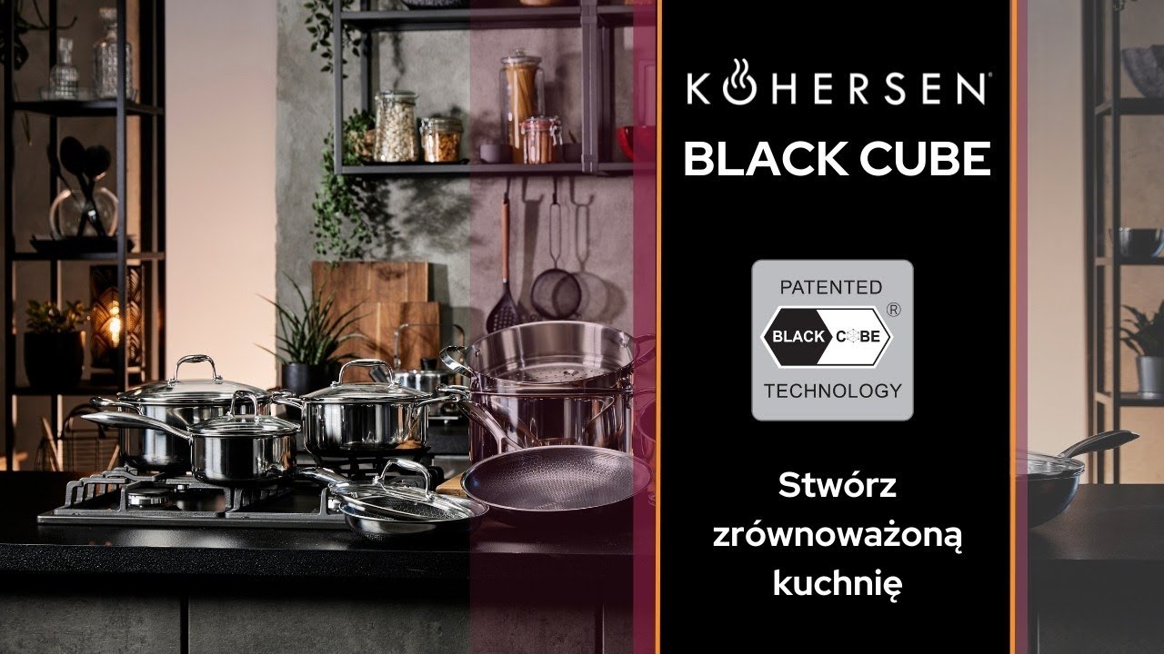 Stw&oacute;rz zr&oacute;wnoważoną kuchnię: Kohersen Naczynia BLACK CUBE z powłoką DIAMOND