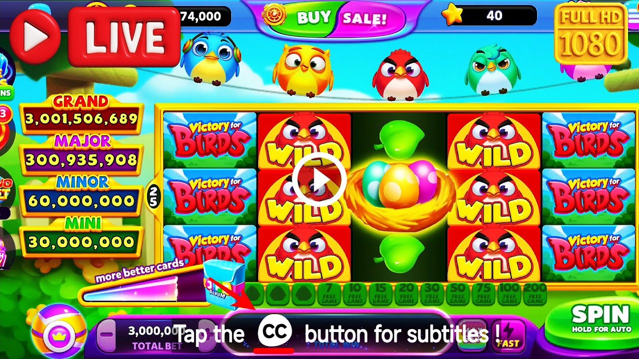 [Live] victory for birds huge flock win! jackpot friends slots free coins + bonus tricks 🐦