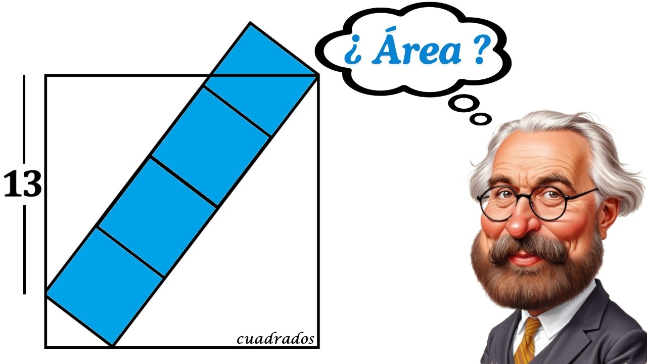 ¿ Podrás hallar el Área de los 4 CUADRADOS ?