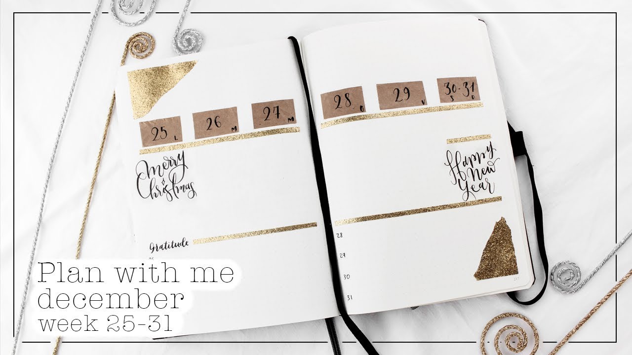 Plan with me &bull; December 2017 Bullet Journal layout &bull; Christmas weekly spread &bull; frai.OH