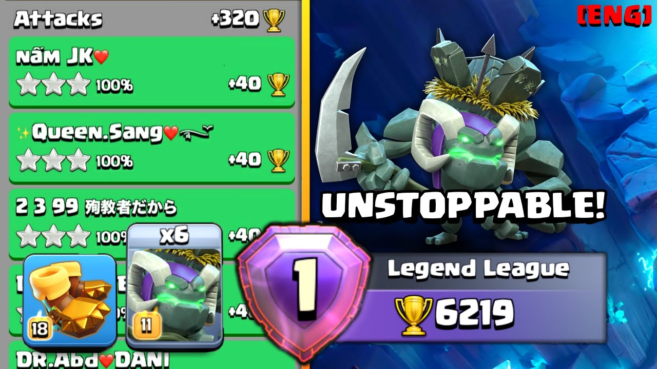 120 Win Streak Unstoppable⭐️Witch Golem Spam⭐️Legend League TH16 Attack Strategy Clash Of Clans