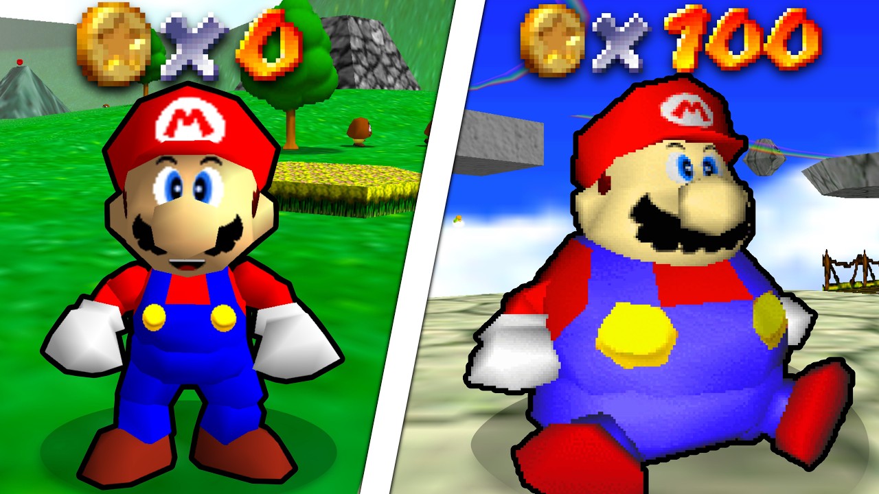 MARIO 64 pero CADA MONEDA me ENGORDA