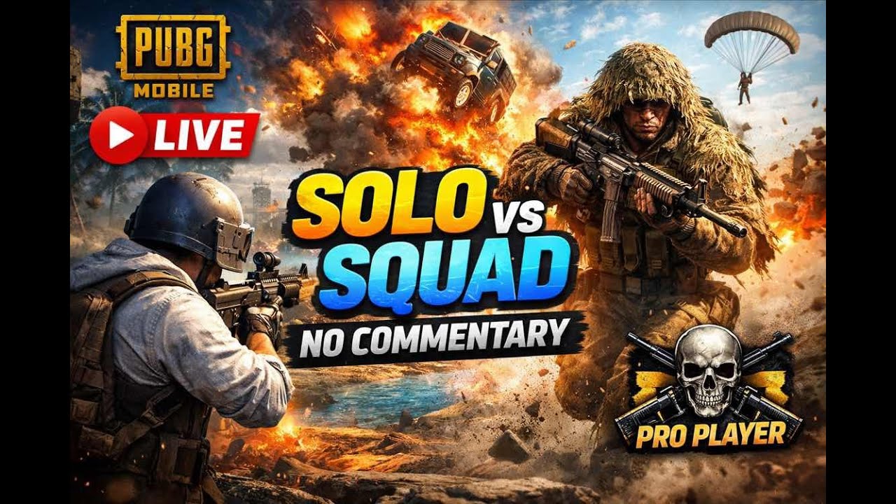 PUBG Mobile Live 🔴 Solo vs Squad Pro Gameplay | No Commentary