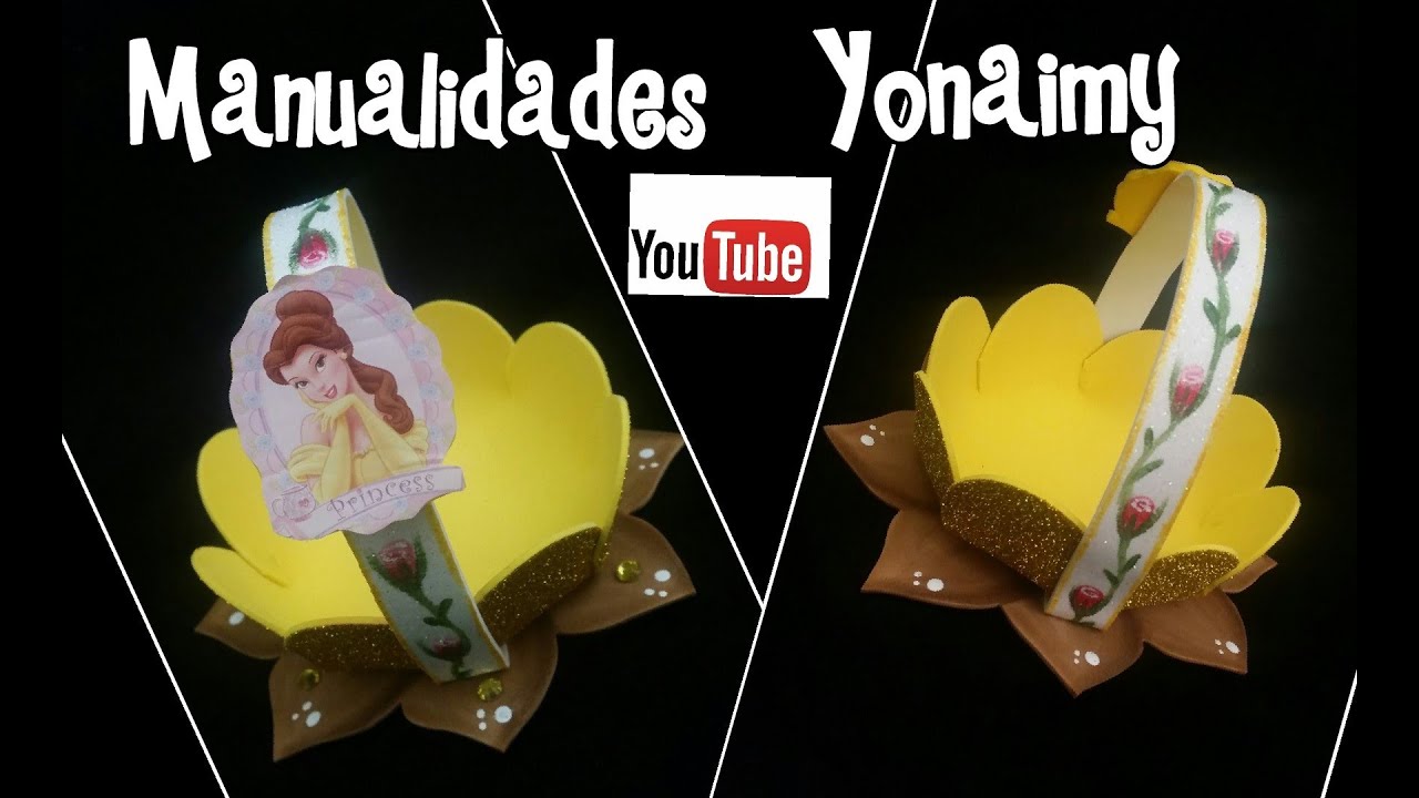 DULCERO DE LA PRINCESA BELLA EN FORMA DE CANASTITA DE FOAMY