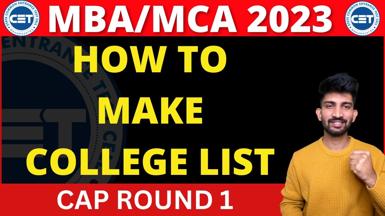 How to Make MBA/MCA College List 2023 | MBA Cap Round List 2023