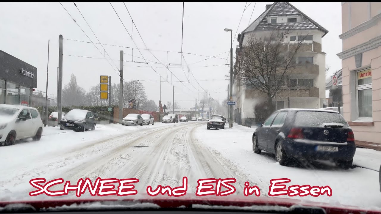 7. February 2021 Wintereinbruch in Essen / NRW mit Schnee und Glatteis