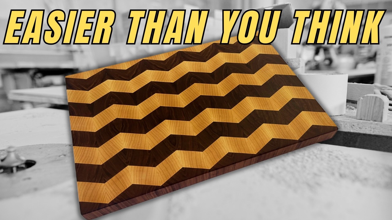 End grain chevron cutting board
