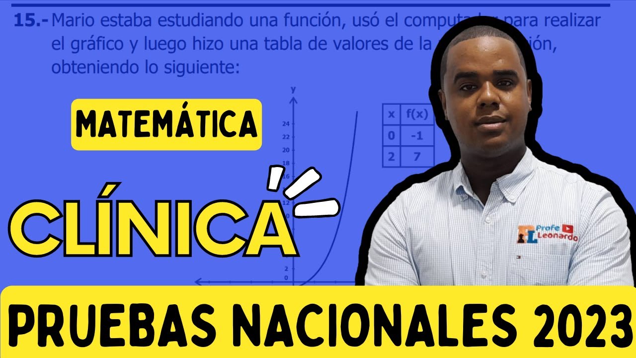 CLÍNICA DE MATEMÁTICA | PRUEBAS NACIONALES 2023 | EJERCICIO 15  FUNCIÓN EXPONENCIAL