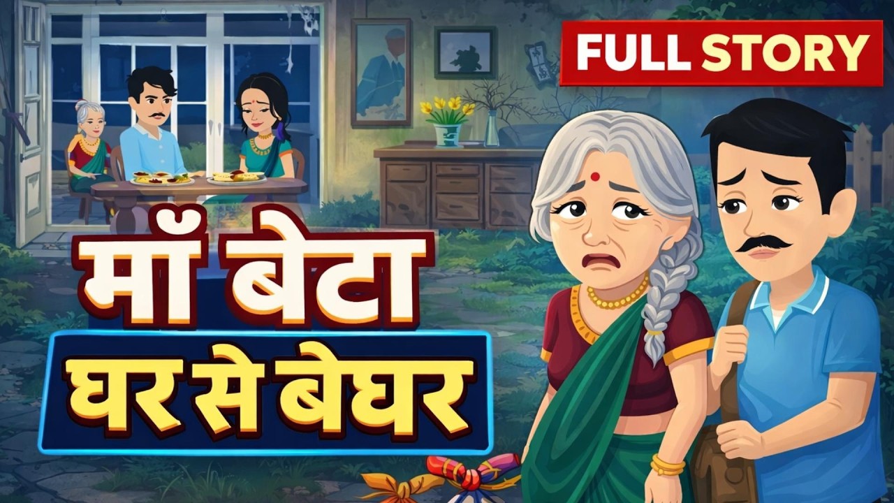 माँ बेटा घर से बेघर | Full Story | Moral Kahani | Hindi Kahani | Animation Kahani | Cartoon Video |