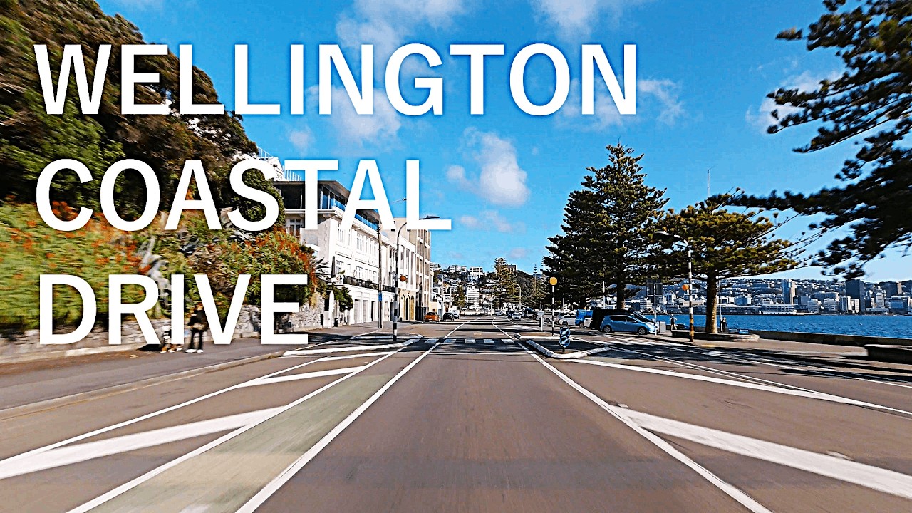 [4K] Scenic Drive Oriental Parade/Oriental Bay, Wellington New Zealand