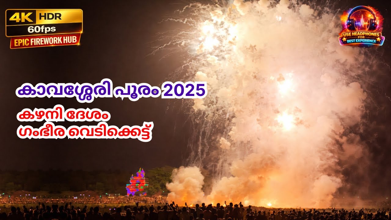 കാവശ്ശേരി പൂരം 2025 | Kavassery Pooram 2025 | Kazhani Desam Vedikettu | ഗംഭീര വെടിക്കെട്ട്
