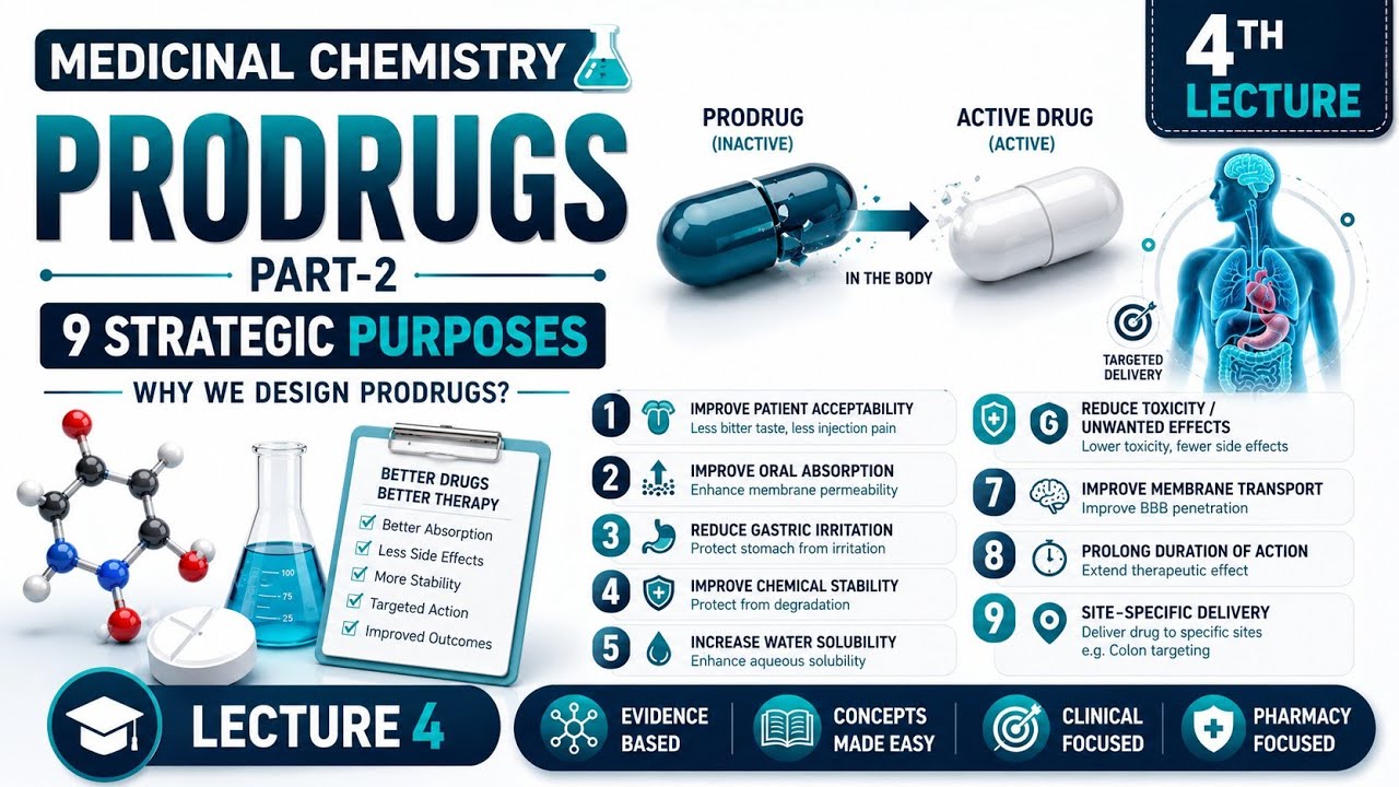 4- Introduction to Medicinal chemistry: Prodrugs part-2: purposes