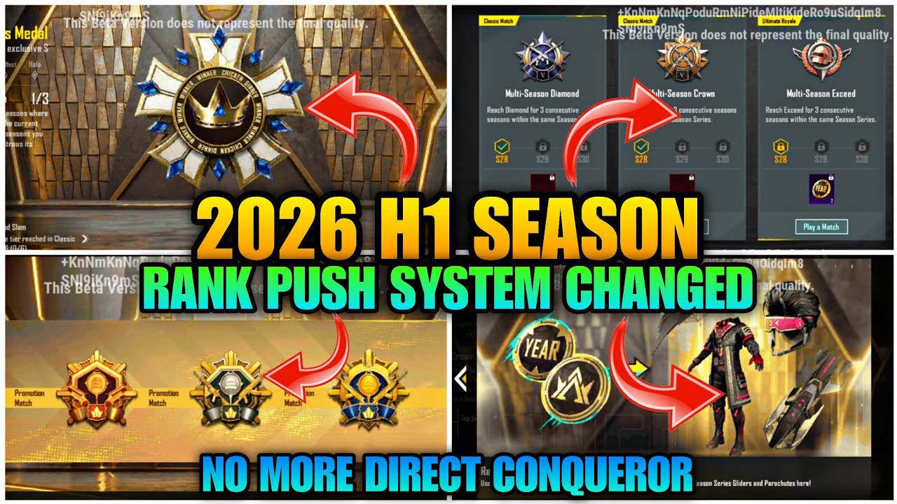 🔴 NEW 2026 H1 SEASON IN PUBG MOBILE | NO MORE DIRECT CONQUEROR PUSH ? FREE MYTHIC REWARDS IN PUBGM