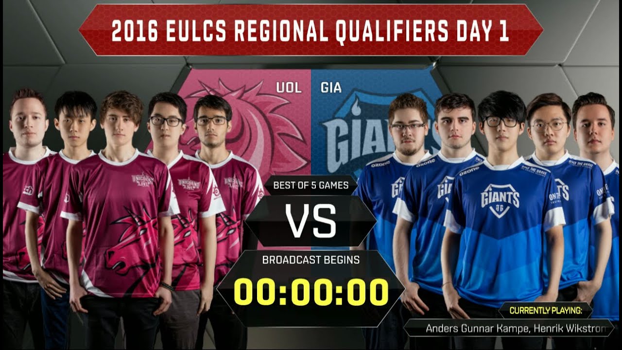 Unicorns of Love (UOL) vs Giants full series (All Games) | S6 Worlds 2016 EU Regional Qualifiers