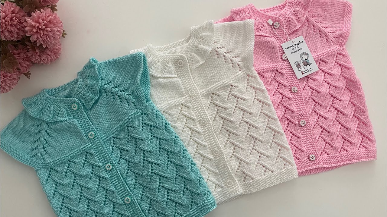 Kolay Bebek Yeleği 🌸 Yakadan Başlama Bebek Yeleği #crochet #keşfet #viral