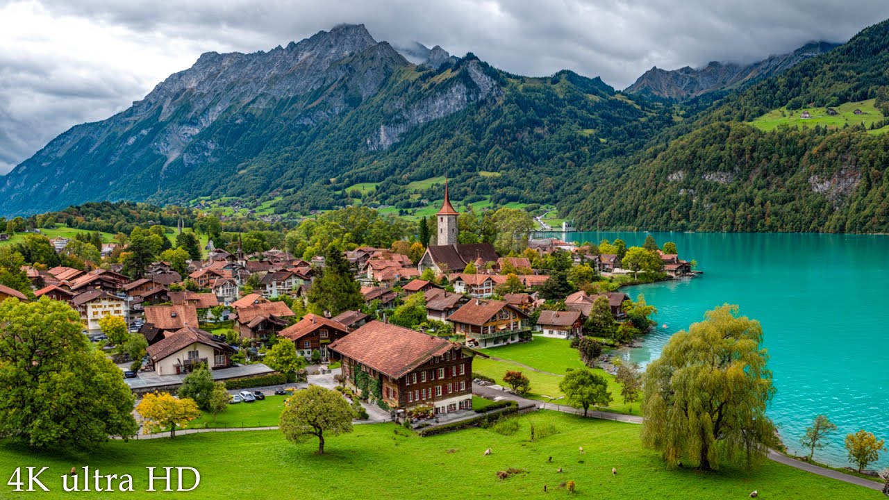 Switzerland’s Fairytale Village 4K - Beautiful Relaxing Music For Calming The Soul With Gentle Tunes