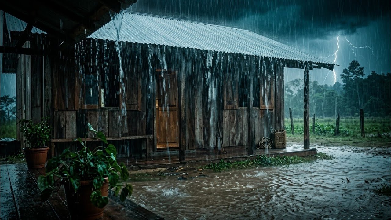 Relax and fall asleep to the soothing sound of rain || The sound of rain on the roof of the house 