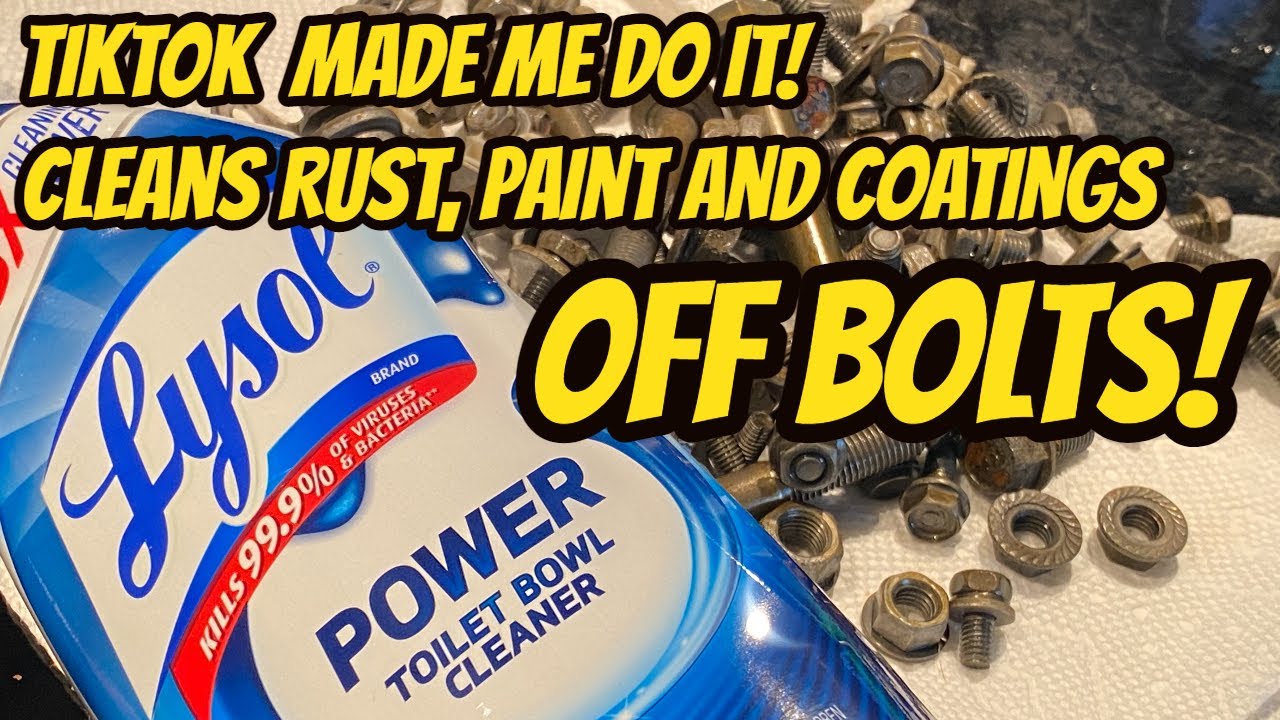 Cleaning rusted bolts with Lysol toilet cleaner TikTok Made Me Do It