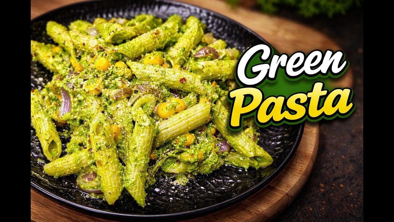 Healthy Green Palak Pasta FOR KIDS | Creamy Spinach Pasta | Easy Veg Pasta | Madora Delights