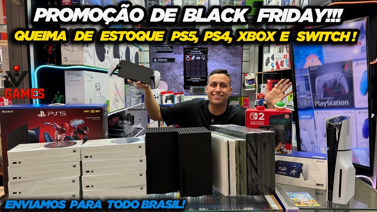 PROMOÇÃO DE BLACK FRIDAY!!! QUEIMA DE ESTOQUE! PS5, PS4, XBOX E SWITCH!!! LV GAMES
