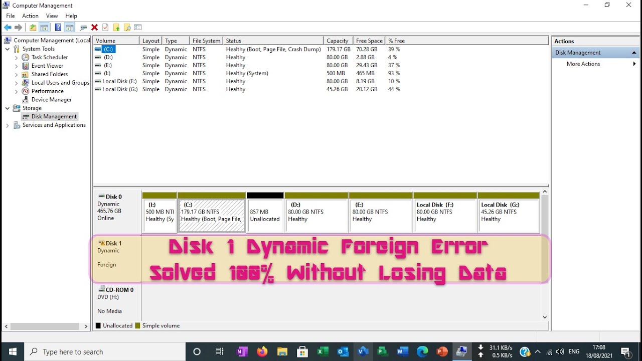 Disk 1 Dynamic Foreign Error Solved 100% Without Losing Data