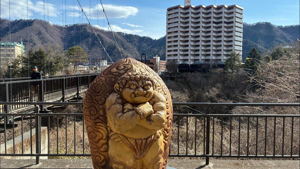 👹鬼が怒る川にかかる吊り橋｜鬼怒川の絶景